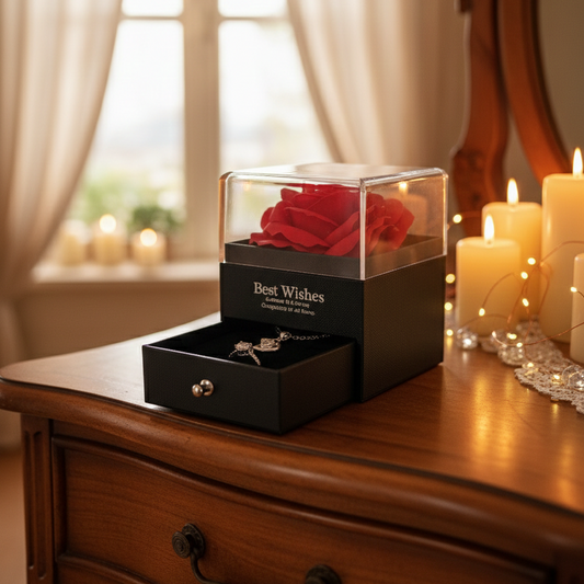 Trandafir Etern + Bijuterie