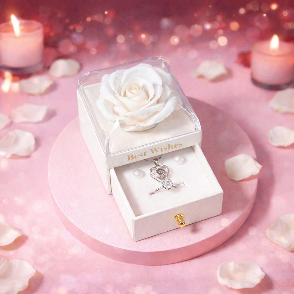 Trandafir Etern + Colier