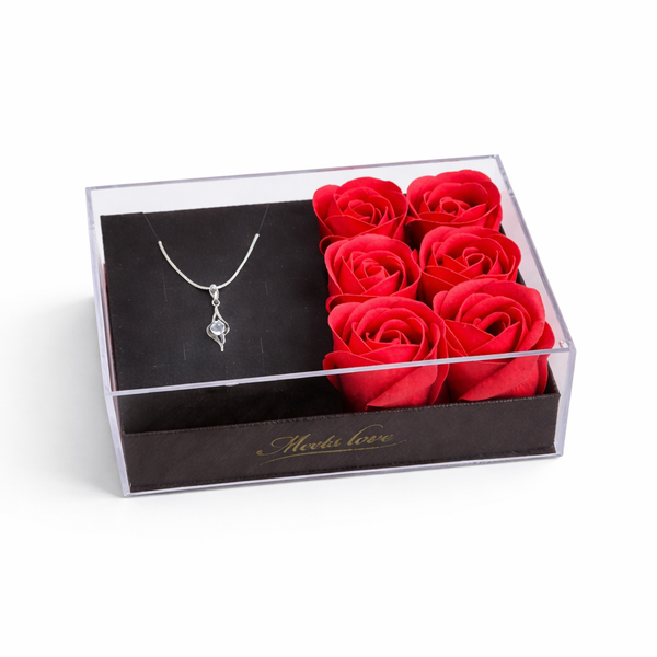 Cadou 6 trandafiri + colier