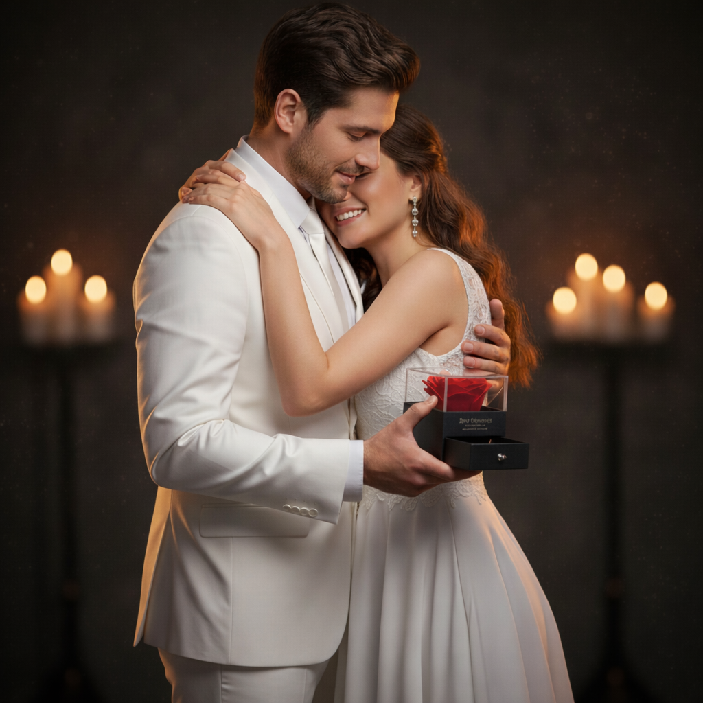 Trandafir Etern + Bijuterie