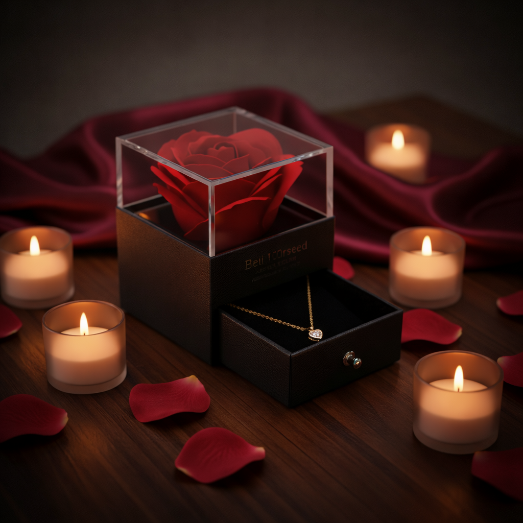 Trandafir Etern + Bijuterie