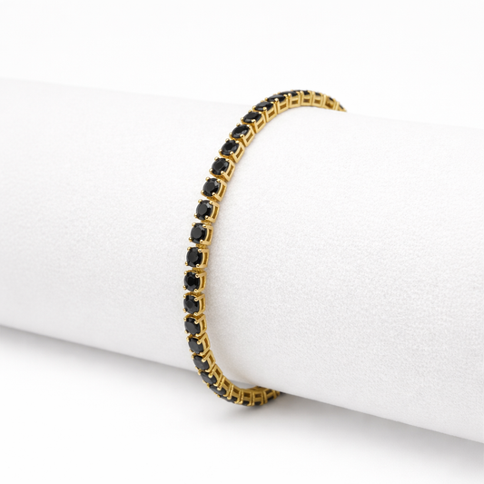 Brățară Tennis cu pietre prețioase - Gold&Black
