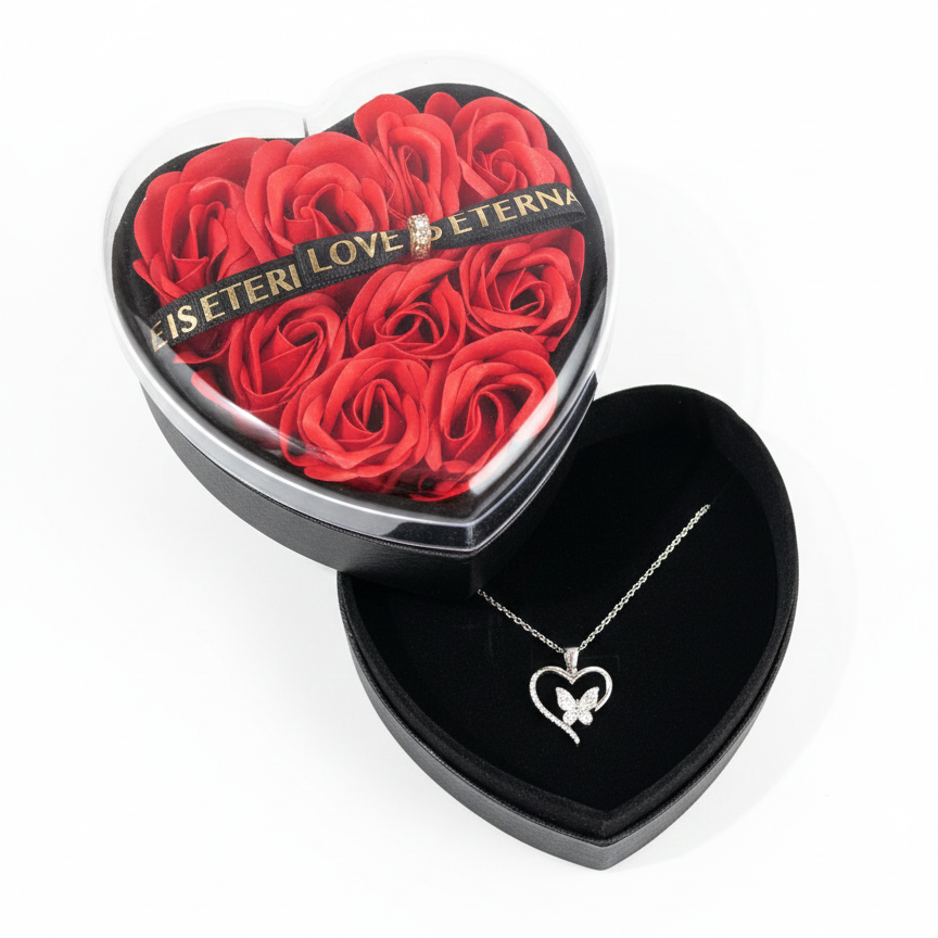 Cadou inima + bijuterie