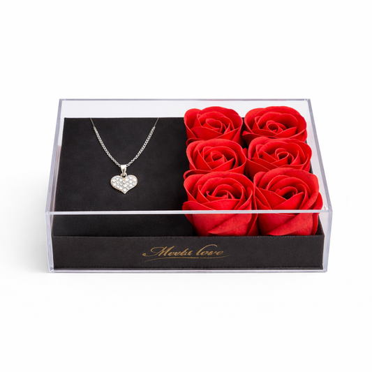 Cadou 6 trandafiri + colier