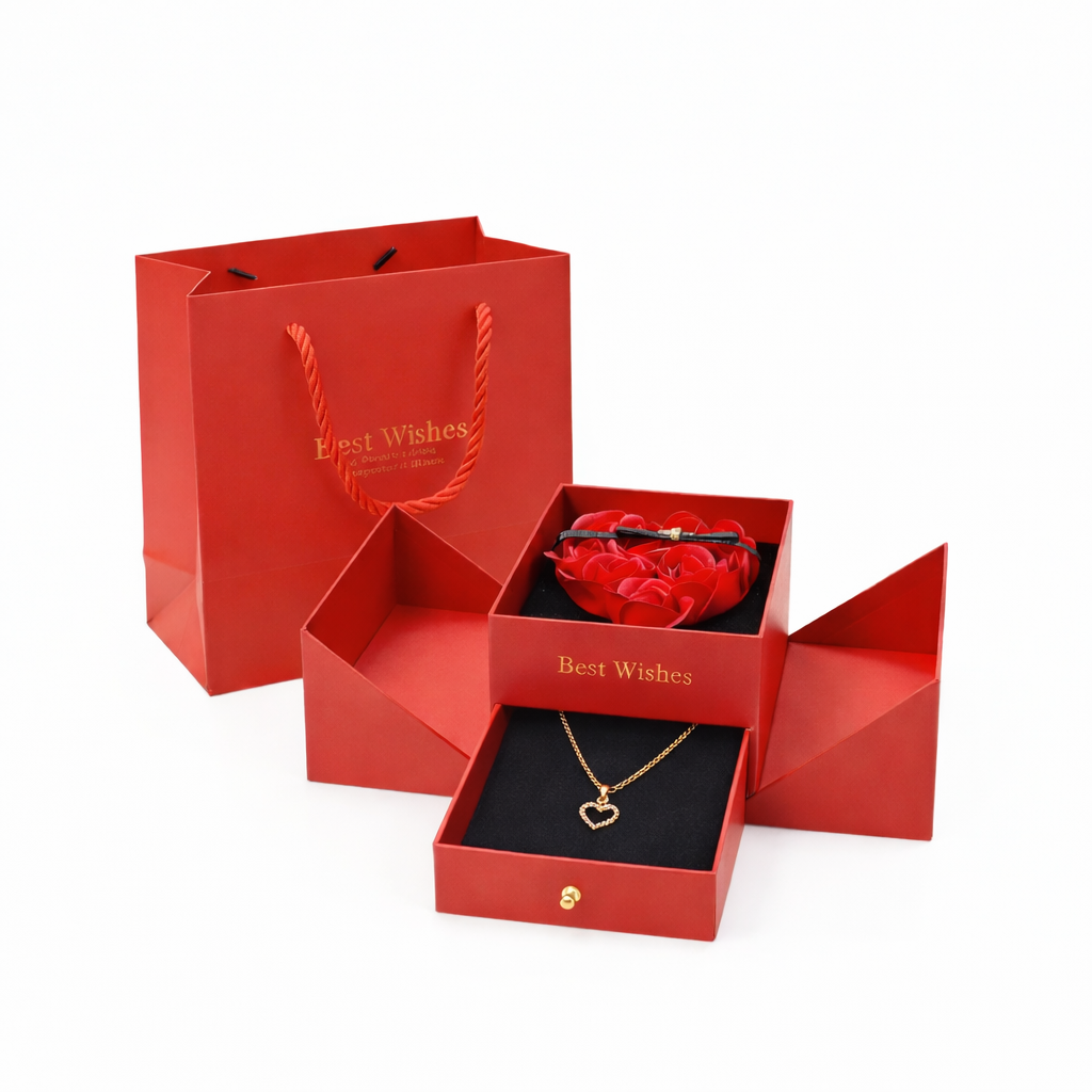 Cutie Trandafir etern cu bijuterie