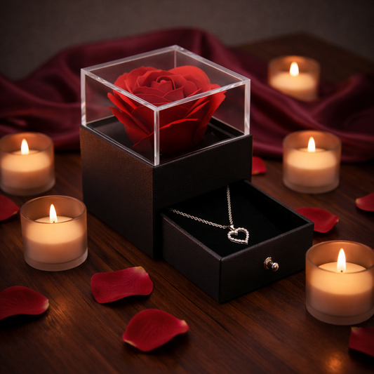 Trandafir Etern + Bijuterie