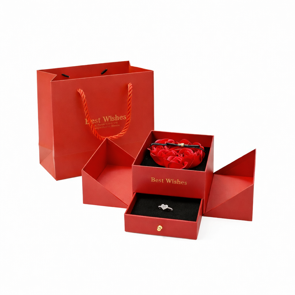 Cutie Trandafir etern cu bijuterie